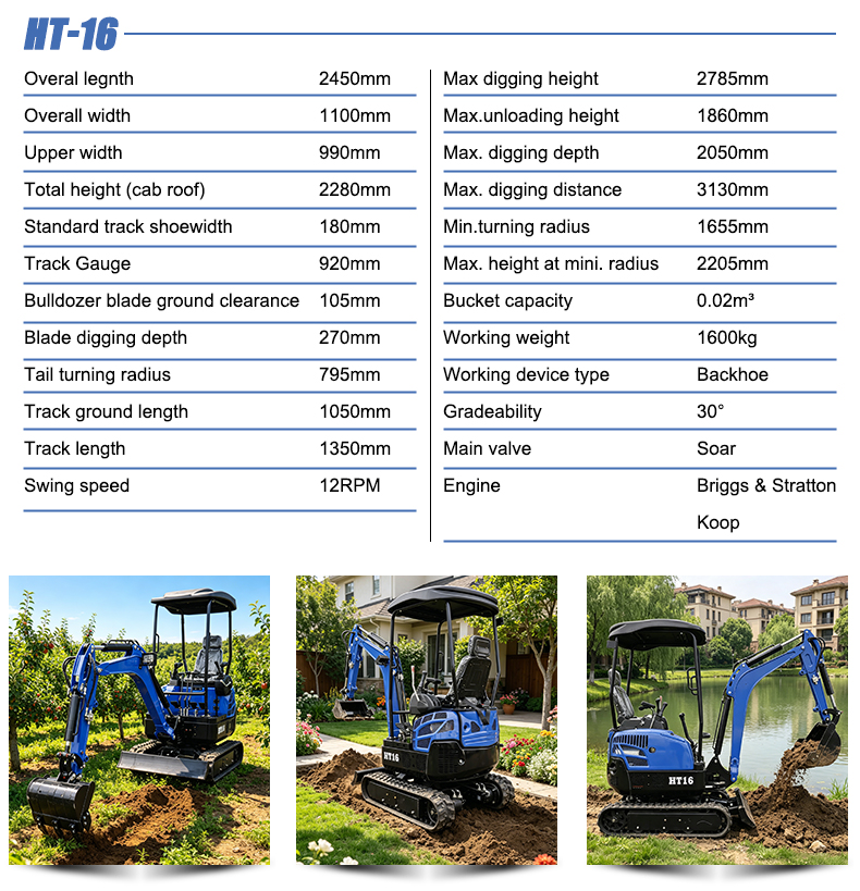  HT-16 mini excavator 