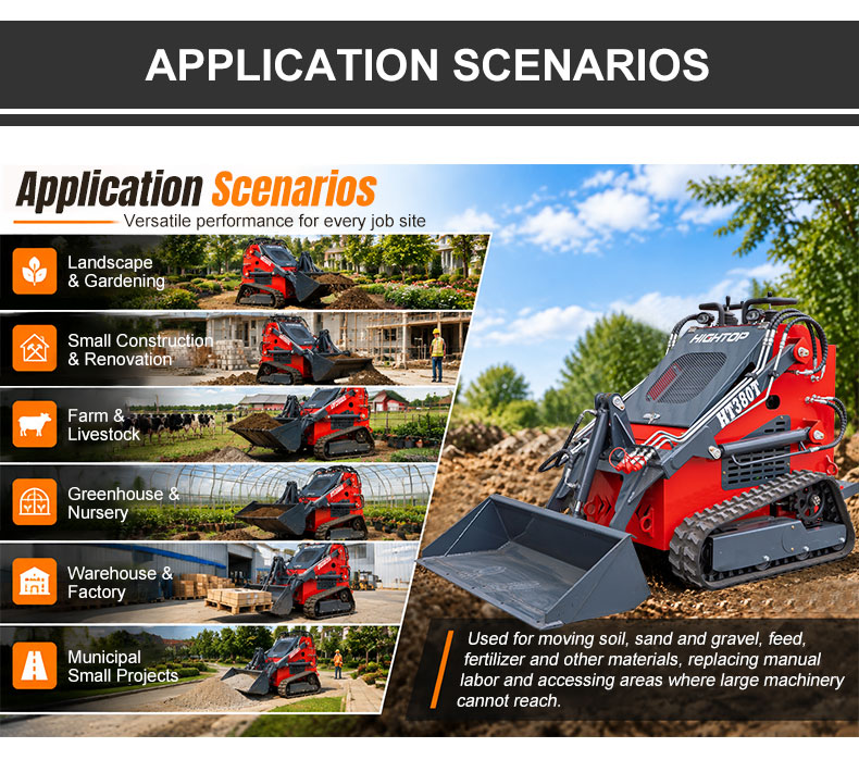  HT380T Mini Skid Steer Loader
